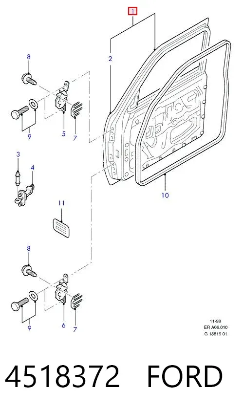 Puerta delantera izquierda Ford Ranger ER