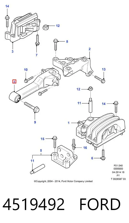 Taco de caja de cambios 4519492 Ford