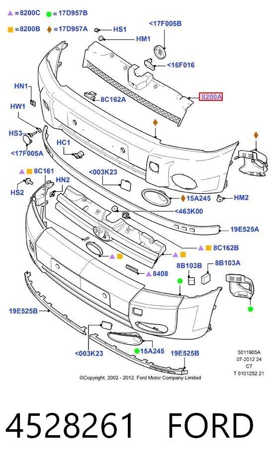 Parrilla 4528261 Ford