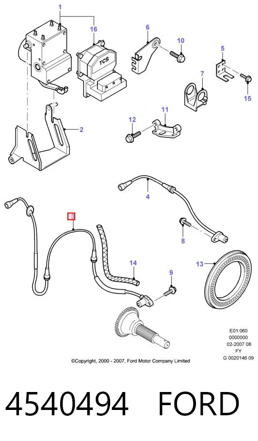 Sensor ABS 4540494 Ford