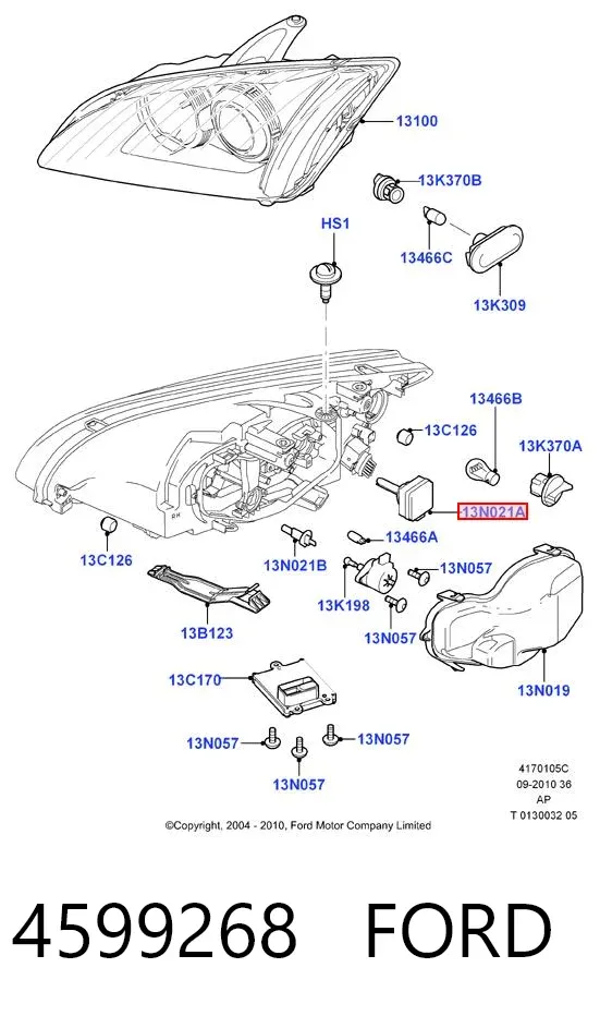 Bombilla de xenón 4599268 Ford