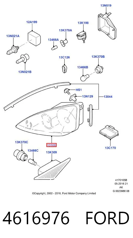 Faro derecho 4616976 Ford