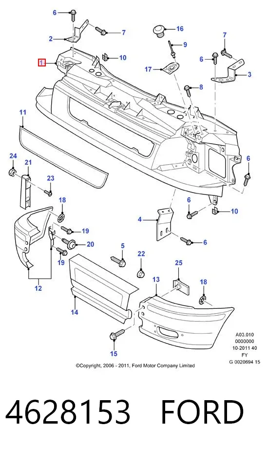 Soporte de radiador 4628153 Ford