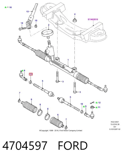 Tuerca del cubo de la rueda delantera FORD 4704597