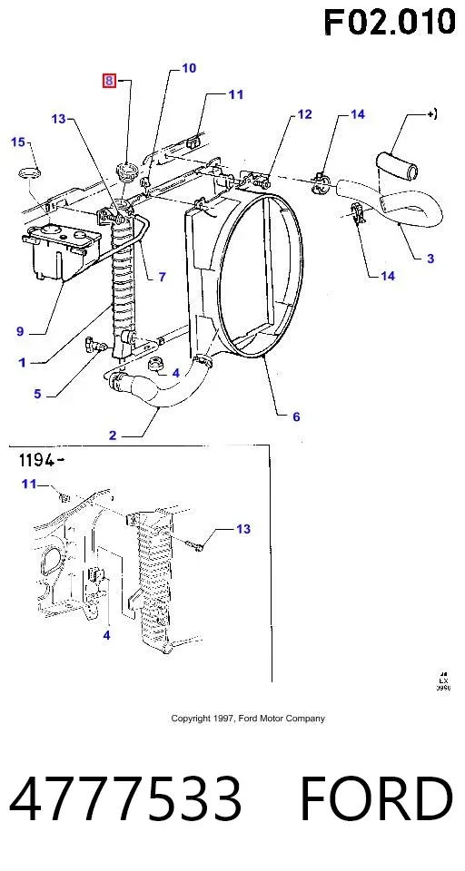 Tapa radiador 4777533 Ford