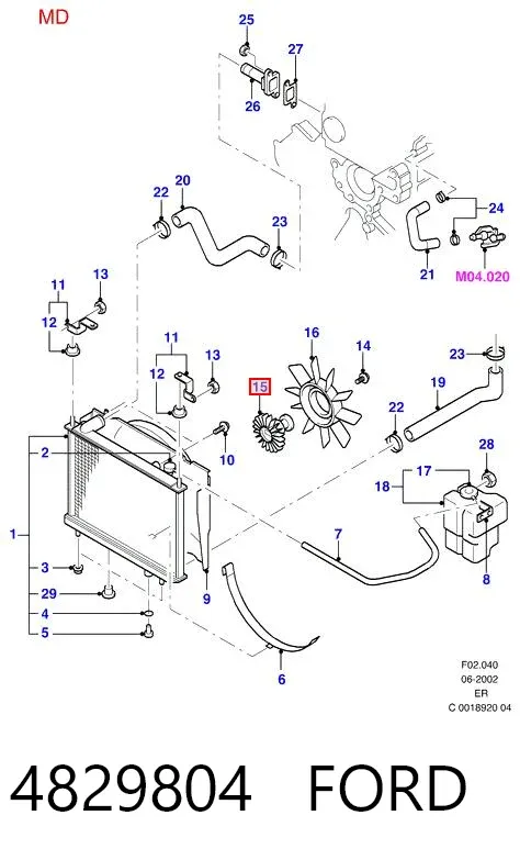 Embrague viscoso de ventilador 4829804 Ford