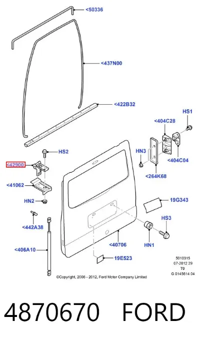 Bisagra de puerta trasera FORD 4870670