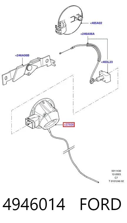 Carcasa del tubo de llenado del tanque de combustible 4946014 Ford