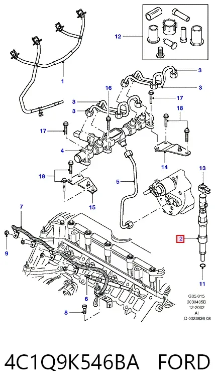 Inyector 4C1Q9K546BA Ford