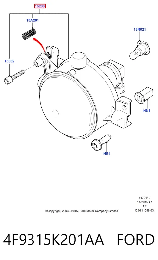 Faro antiniebla izquierdo y derecho 4F9315K201AA Ford