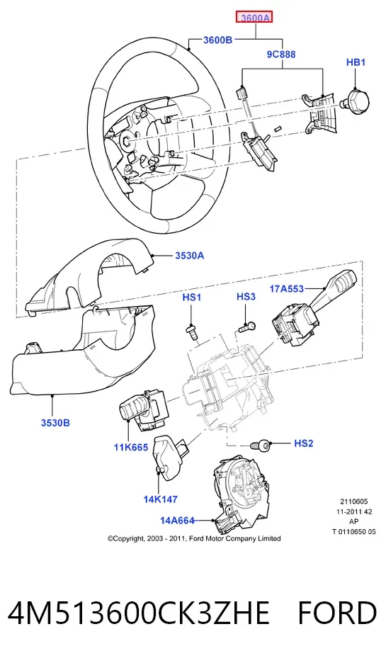 Volante 4M513600CK3ZHE Ford