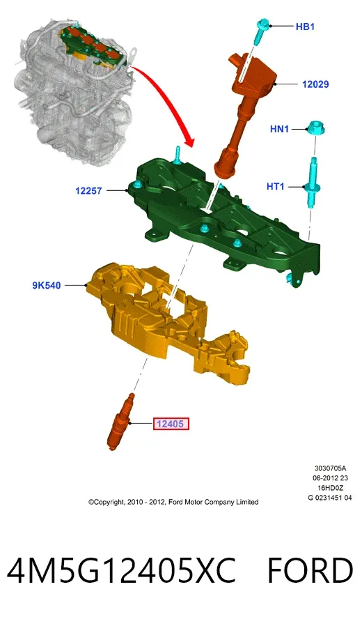 Bujía 4M5G12405XC Ford