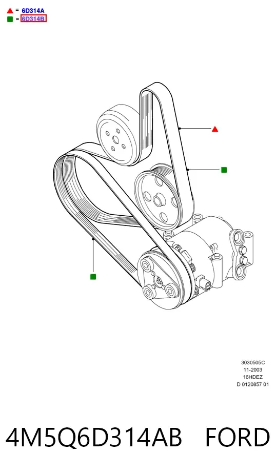 Correa de transmisión 4M5Q6D314AB Ford