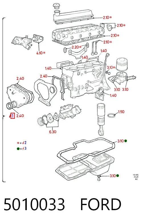 Juego de juntas para motor Ford Sierra II