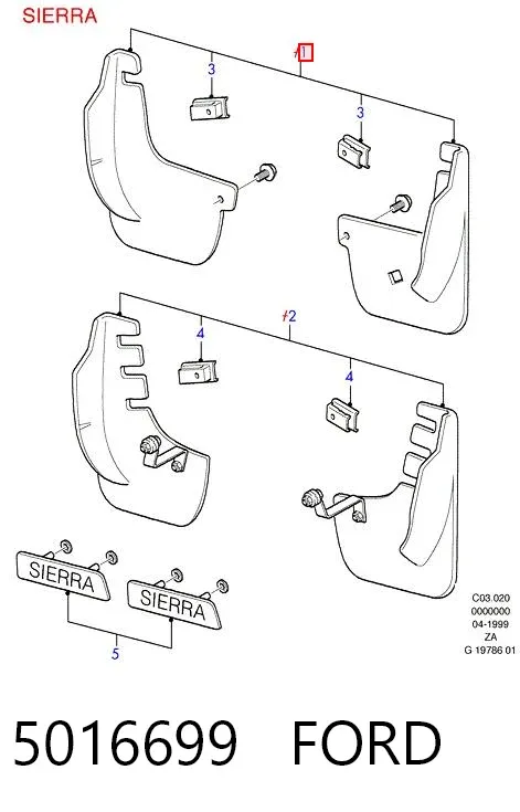 Guardabarros delanteros 5016699 Ford