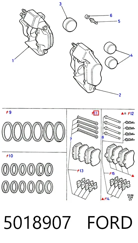 Pastillas de freno 5018907 Ford