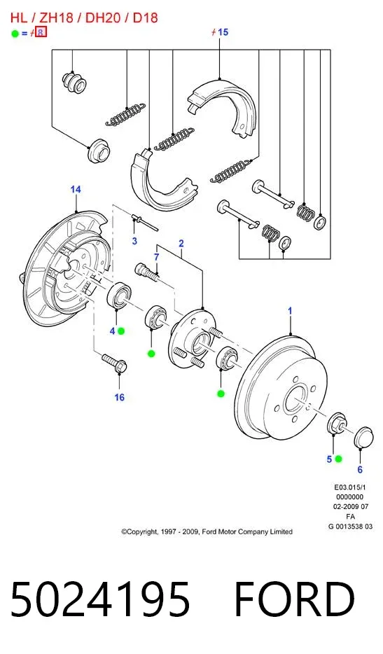 Cojinete de rueda delantero 5024195 Ford