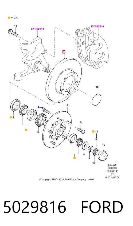 Disco de freno 5029816 Ford