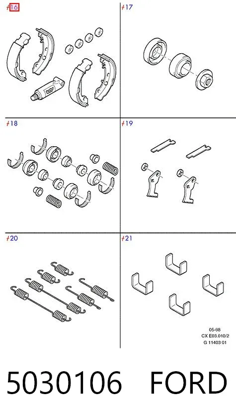 Zapatas de freno 5030106 Ford