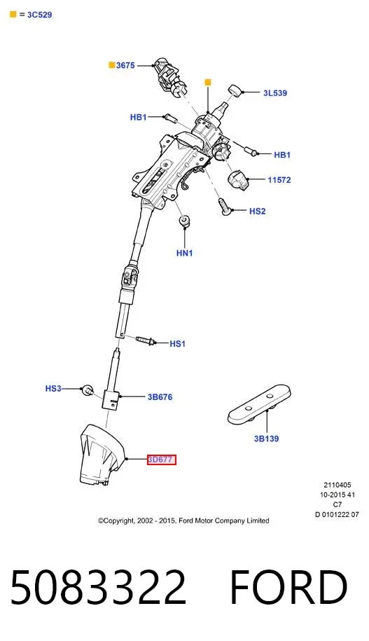 Cremallera de dirección 5083322 Ford