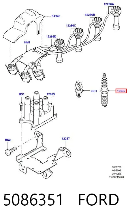 Bujía 5086351 Ford