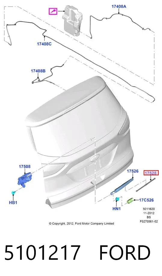 Limpiaparabrisas traseros 5101217 Ford