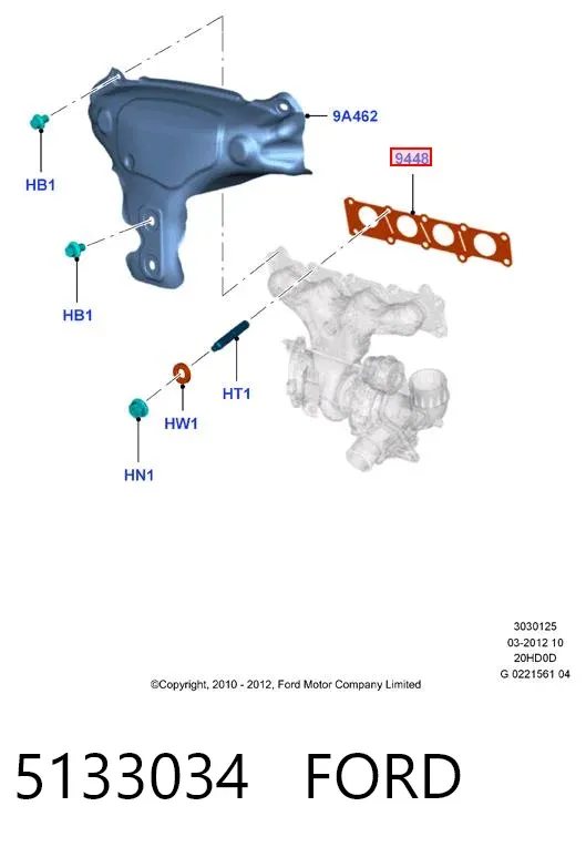 Junta colector escape 5133034 Ford