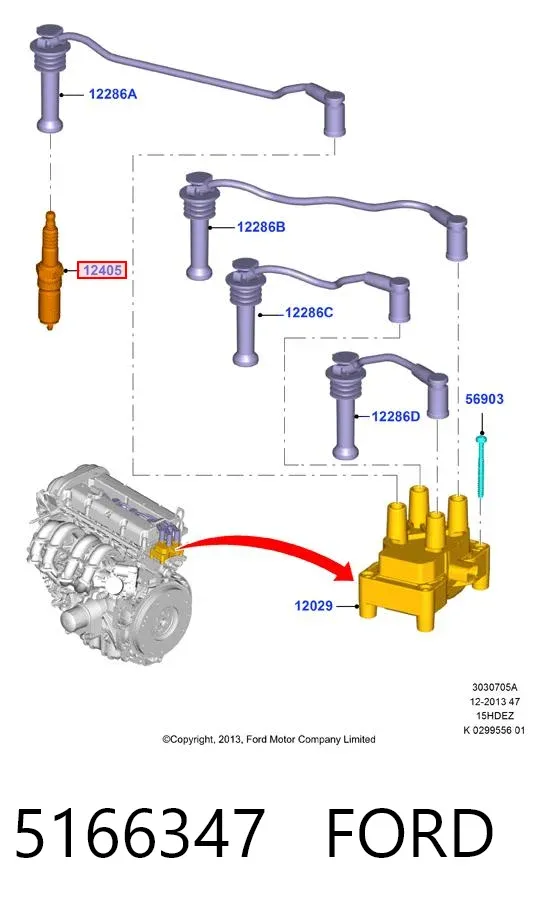 Bujía 5166347 Ford