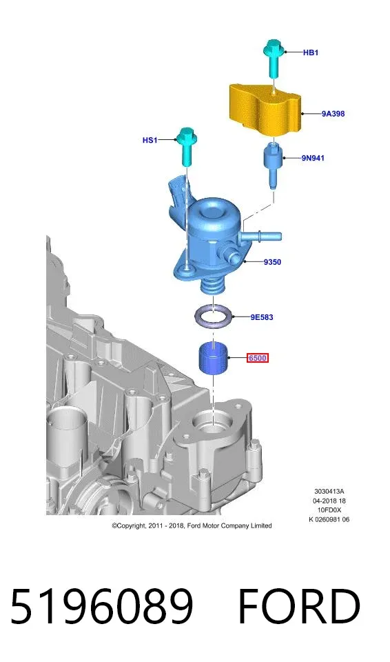Empujador de la bomba de combustible 5196089 Ford