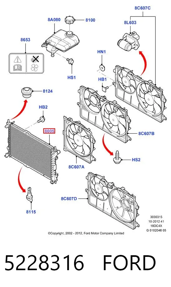 Radiador 5228316 Ford