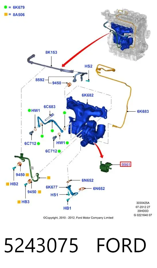 Actuador del turbo 5243075 Ford