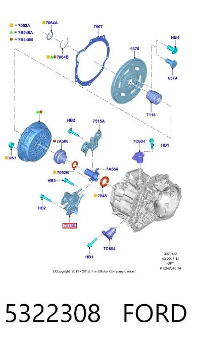 Horquilla de embrague FORD 5322308