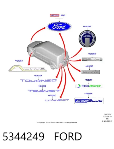 Emblema de capó FORD 5344249