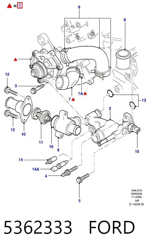 Bomba de agua 5362333 Ford