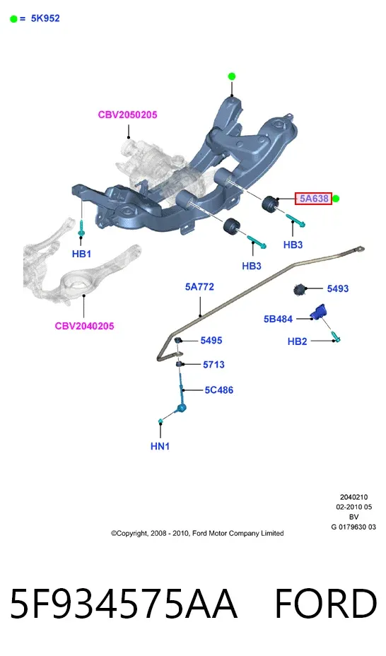 Silentblock trasero 5F934575AA Ford