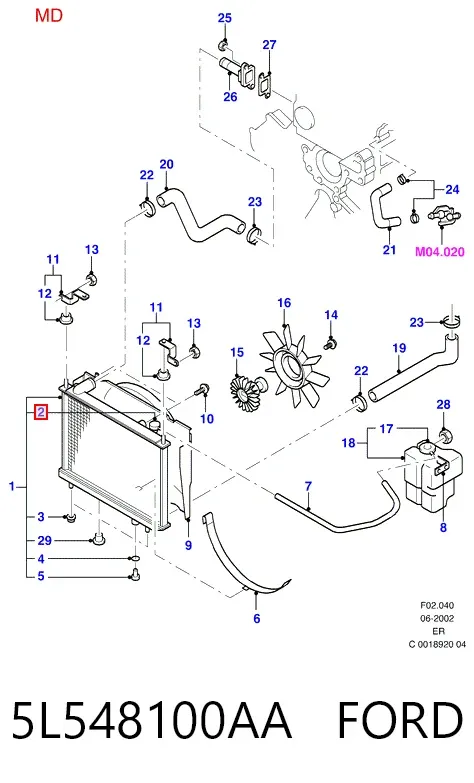 Tapa radiador 5L548100AA Ford