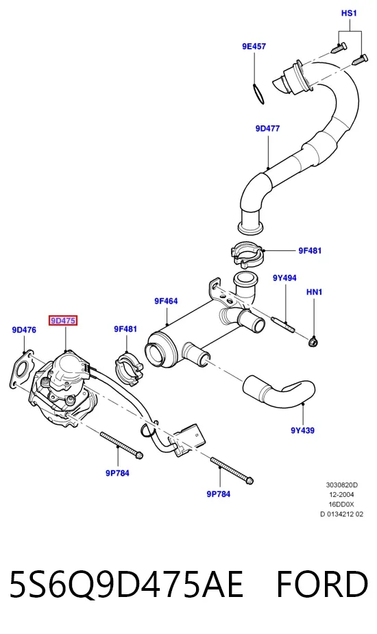 Válvula EGR 5S6Q9D475AE Ford