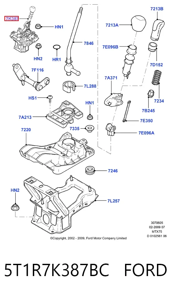  5T1R7K387BC Ford