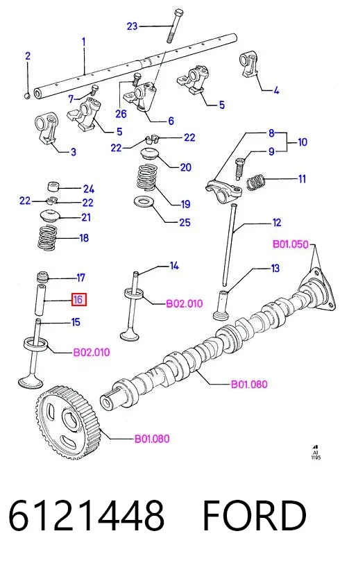 Guía de válvula 6121448 Ford