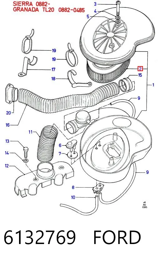 Filtro de aire 6132769 Ford