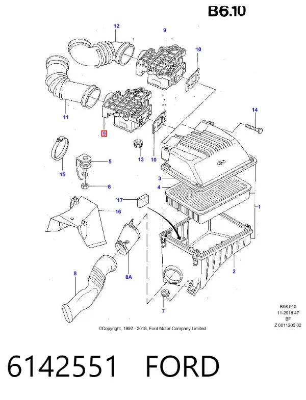 Caudalímetro 6142551 Ford