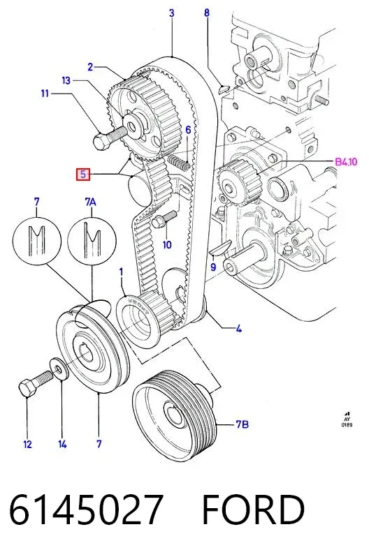 Tensor correa distribución 6145027 Ford