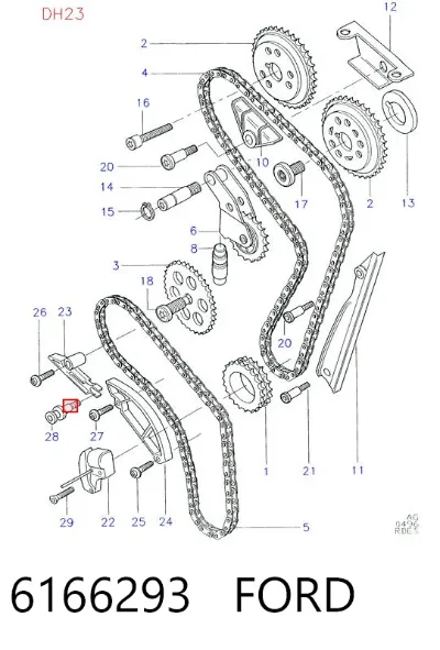 Tensor de cadena de bomba de aceite FORD 6166293