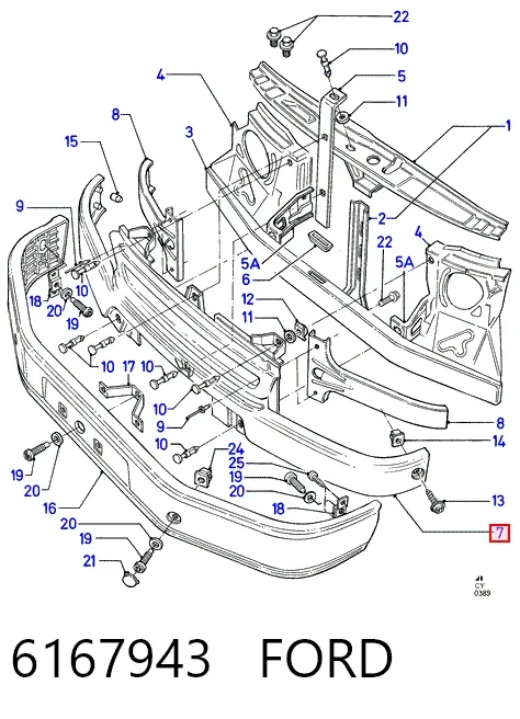 Parrilla 6167943 Ford