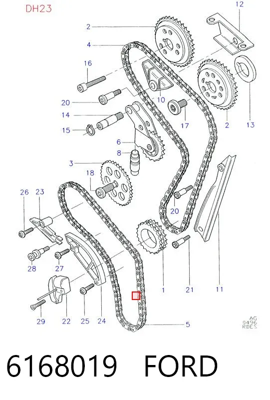 Piñón del cigüeñal 6168019 Ford