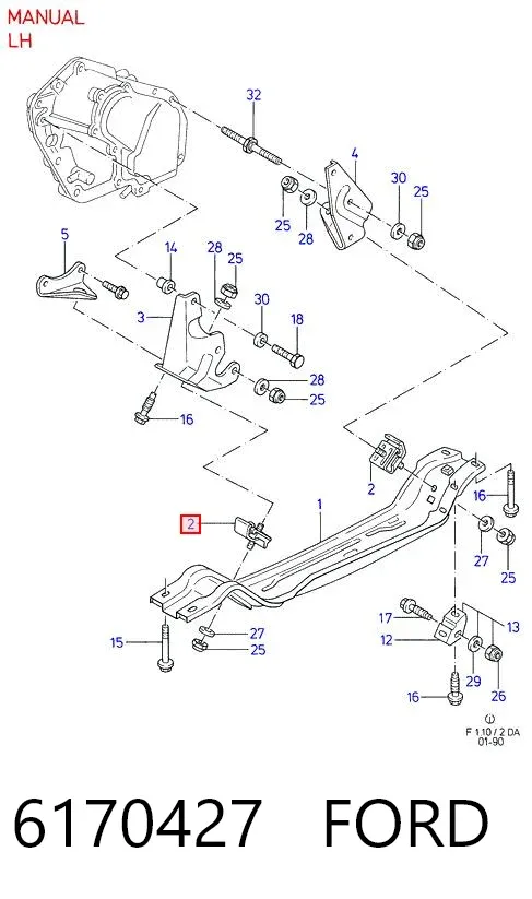Soporte de motor trasero 6170427 Ford