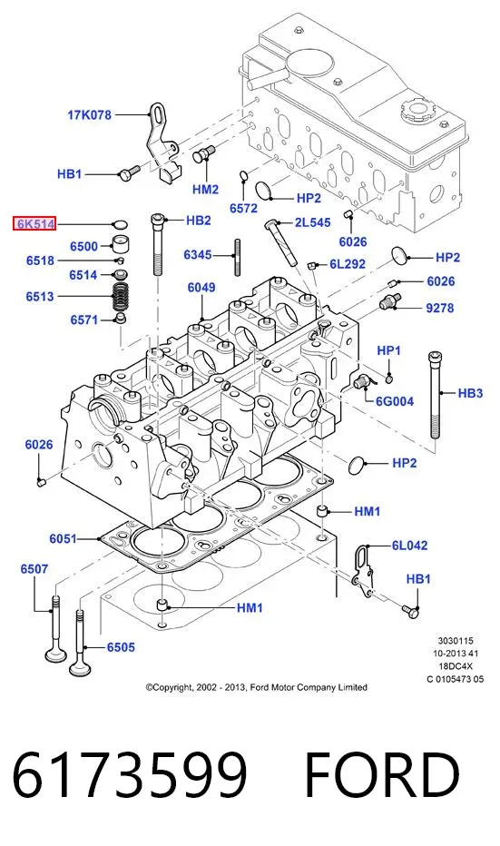 Arandela de ajuste 6173599 Ford