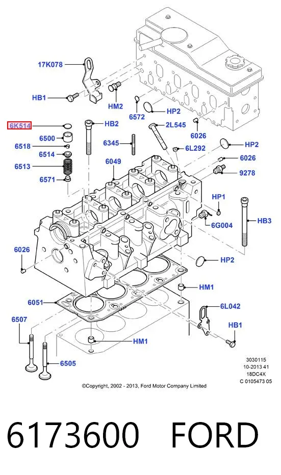 Arandela de ajuste 6173600 Ford
