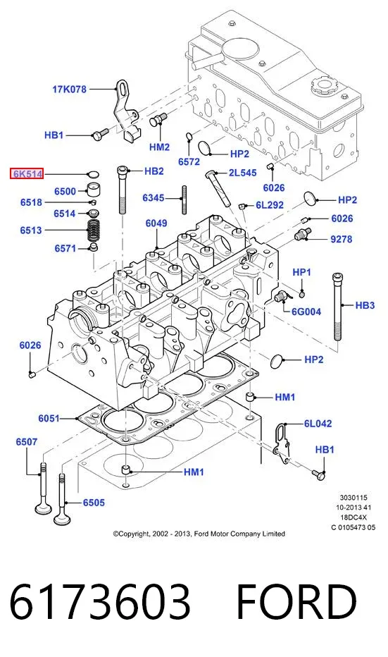 Arandela de ajuste 6173603 Ford