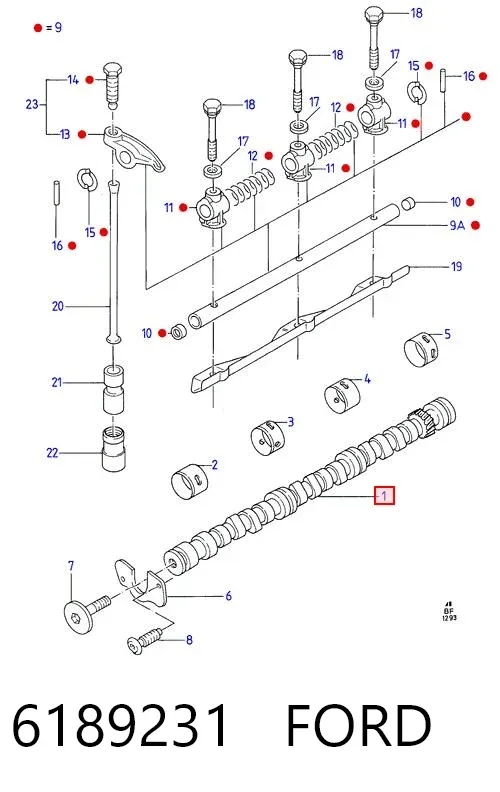 Árboles de levas 6189231 Ford